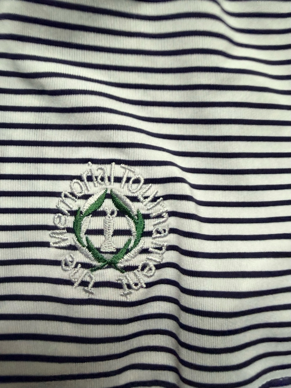 RLX RALPH LAUREN x THE MEMORIAL TOURNAMENT men’s golfpolo navy/white stripe sz m